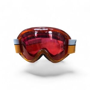 Bolle Ski Goggles Red Tint Lens Orange Frame Yellow White Adjustable Strap VTG